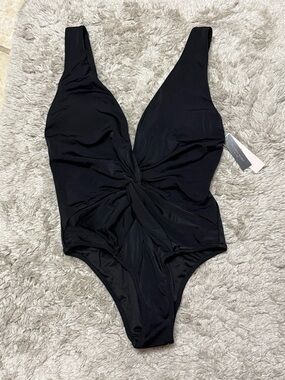Victoria’s Secret Black Twist-Front One-Piece Swimsuit